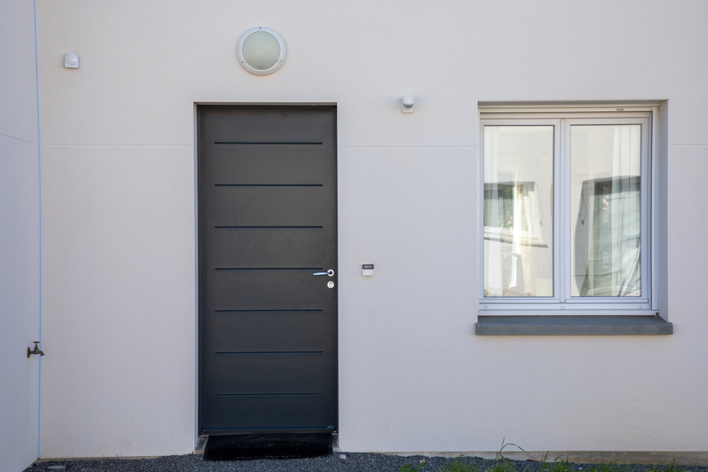 Door,Modern,Facade,Home,New,Building,House,In,Suburb,Street